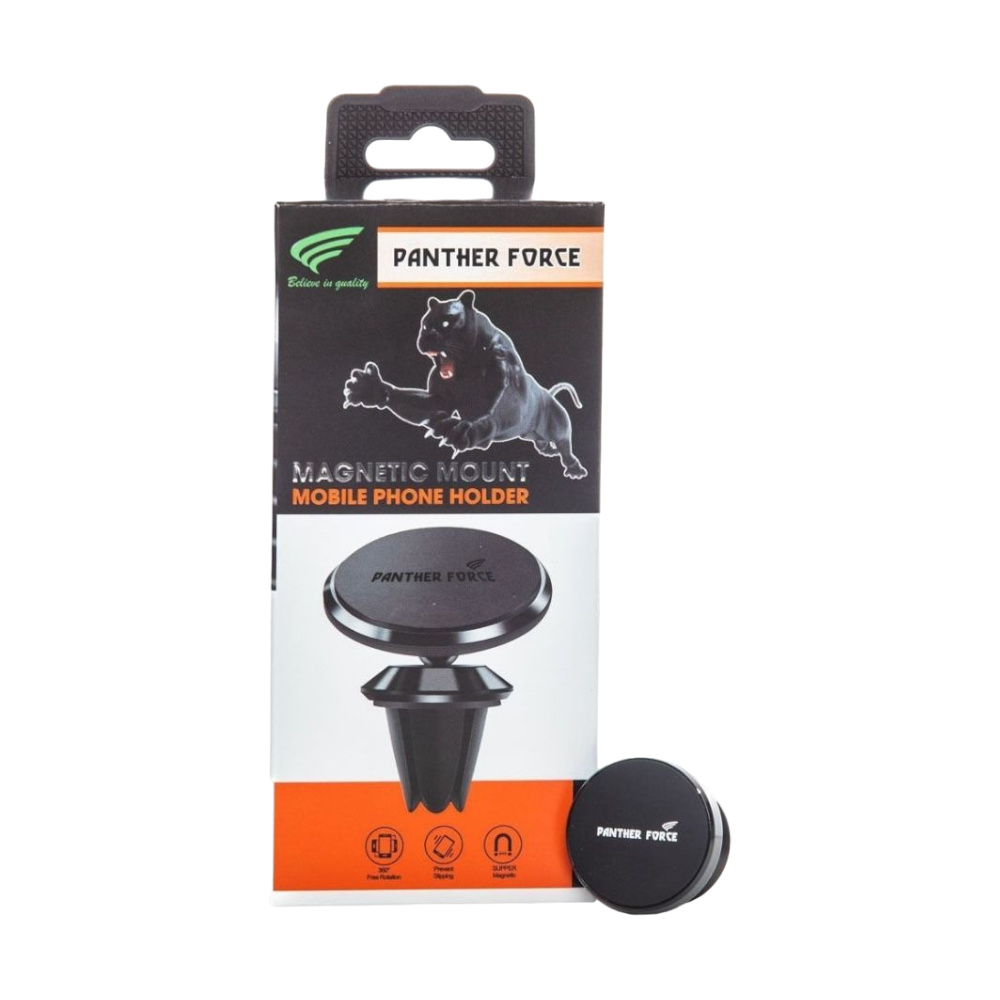 Panther Force Round Magnetic Air Vent Holder - PF10 - Secure Magnetic Grip, 360° Adjustable, Universal Compatibility, Sleek & Durable Design