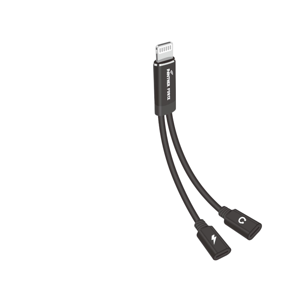 Panther Force iPhone to 2 iPhone Jack - PF124 - Extended Length for Convenient Charging & Syncing of Your Phone