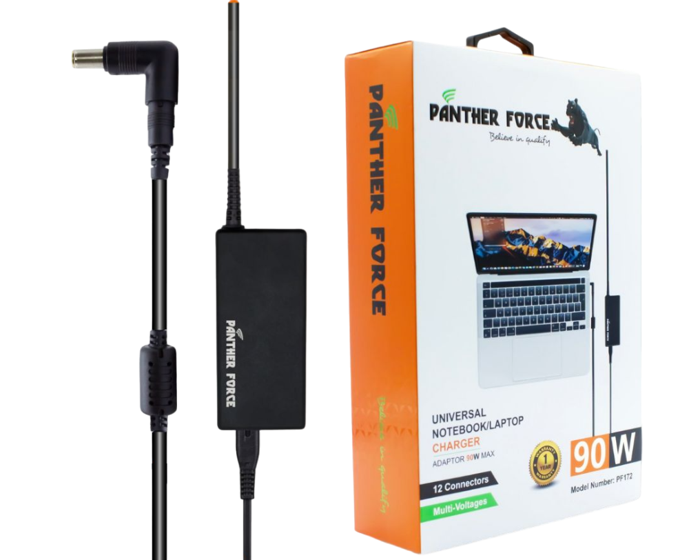 PANTHER FORCE 90W Universal Laptop Charger - PF172 - Powerful, Portable & Compatible with Major Laptop Brands