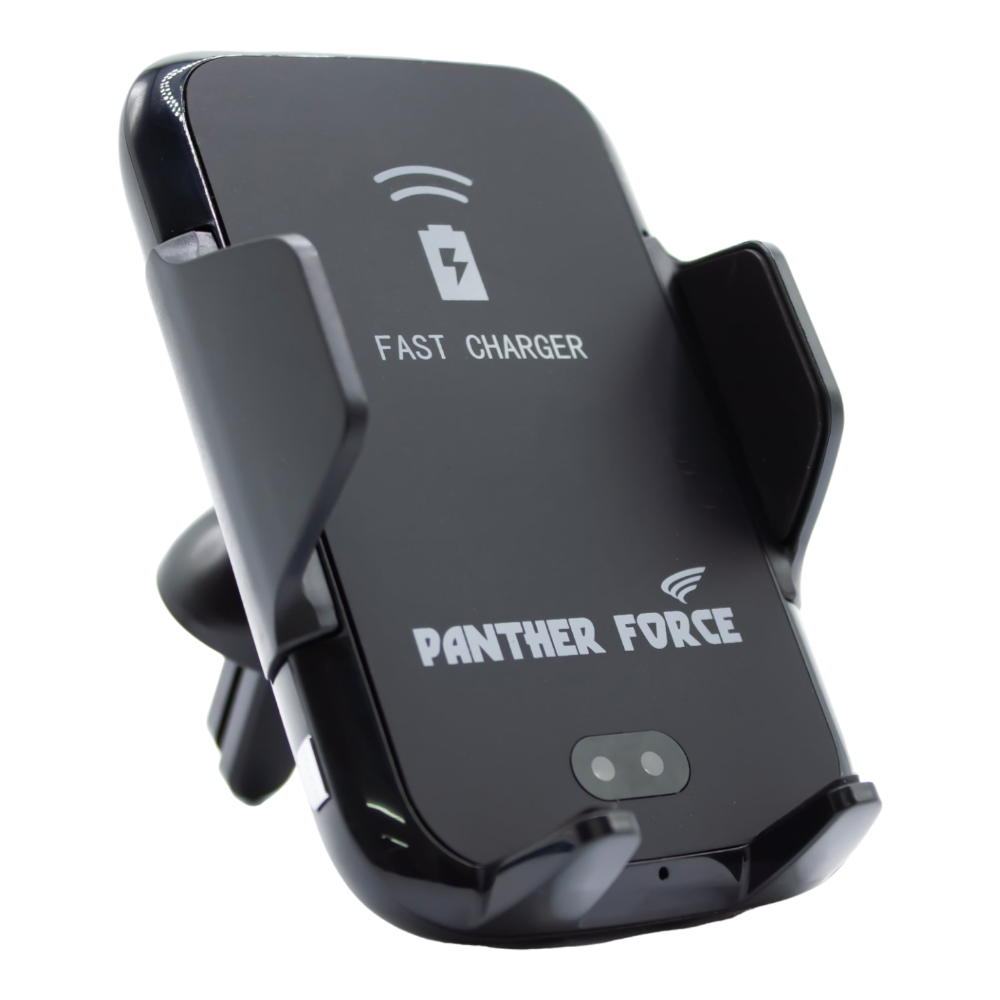 Panther Force Wireless Car Holder -PF176 | Auto-Clamp Phone Mount | 15W Qi Charging | Adjustable Fit | Dashboard & Vent Mount