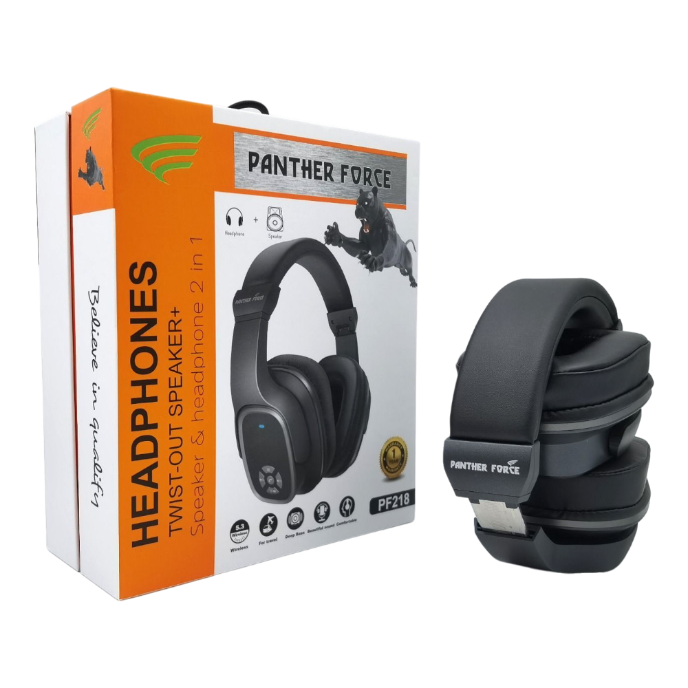 Panther Force Square 2-in-1 Headphones - Wired & Wireless, High-Quality Sound, Long Battery Life, Comfortable & Stylish Design, Built-In Mic || PF218