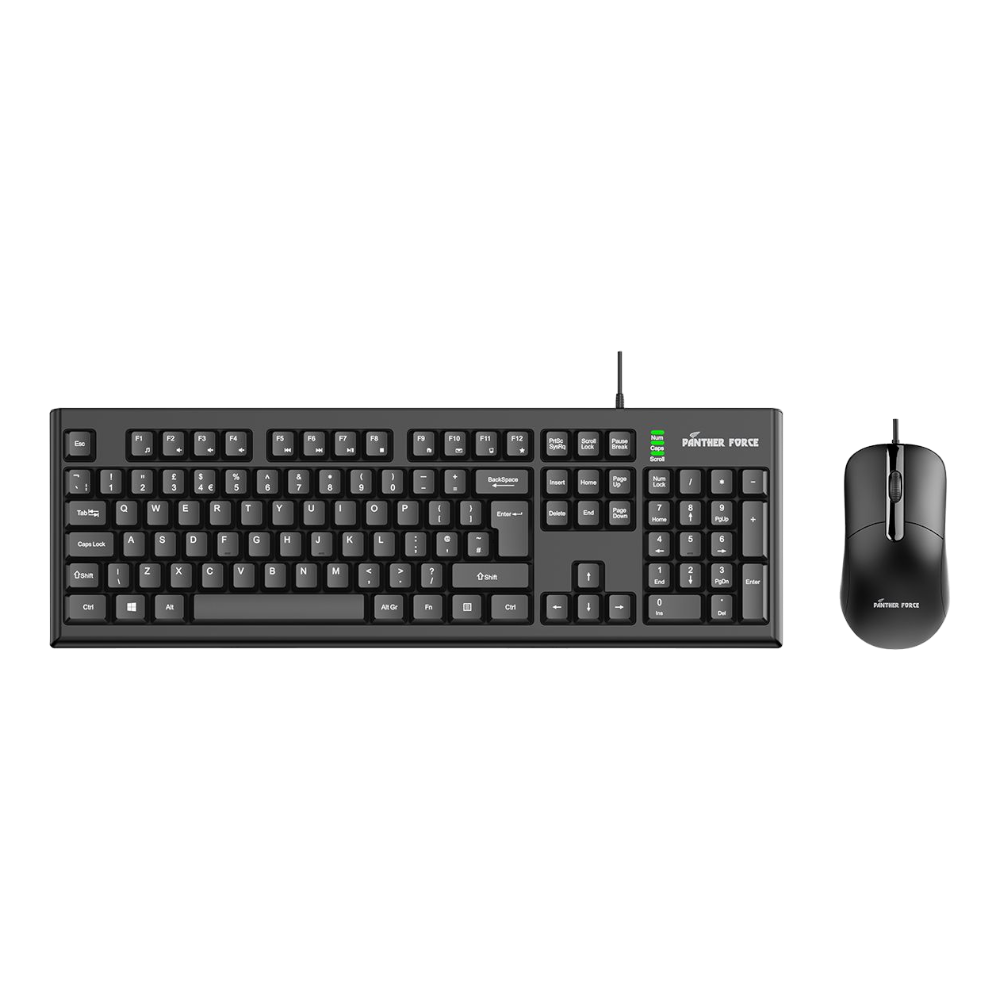 Panther Force Wired Keyboard & Mouse Combo - PF-289 // Durable, High-Precision, Plug-and-Play Design for Work & Gaming