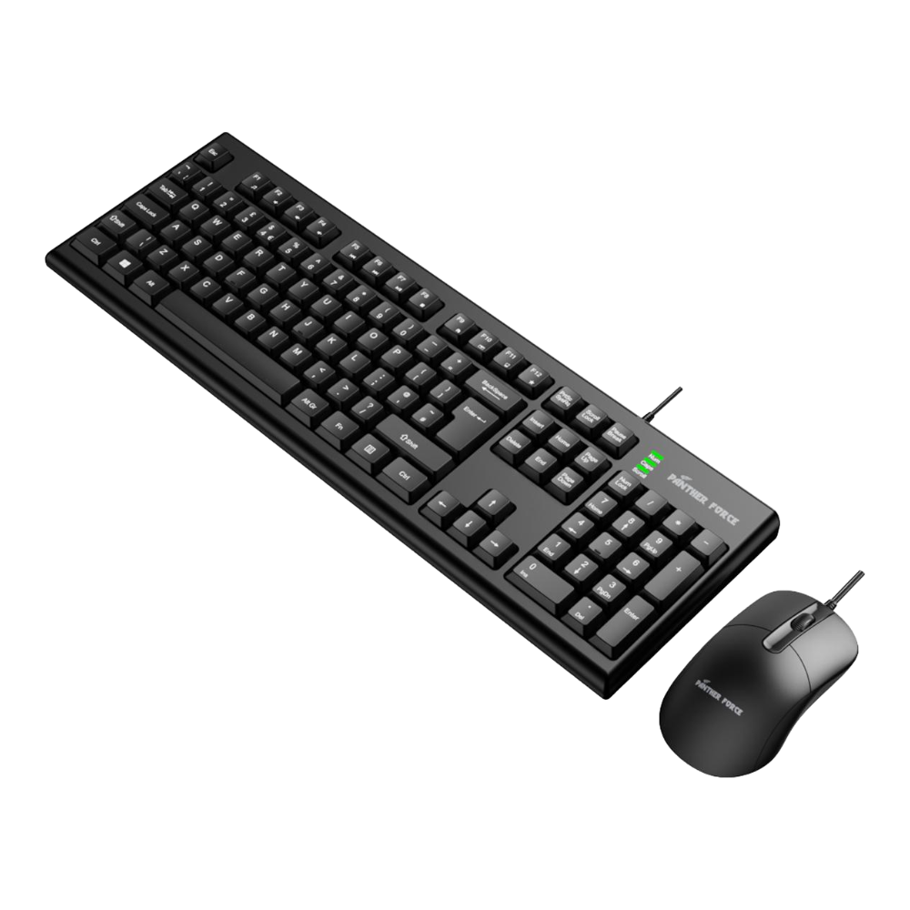 Panther Force Wired Keyboard & Mouse Combo - PF-289 // Durable, High-Precision, Plug-and-Play Design for Work & Gaming