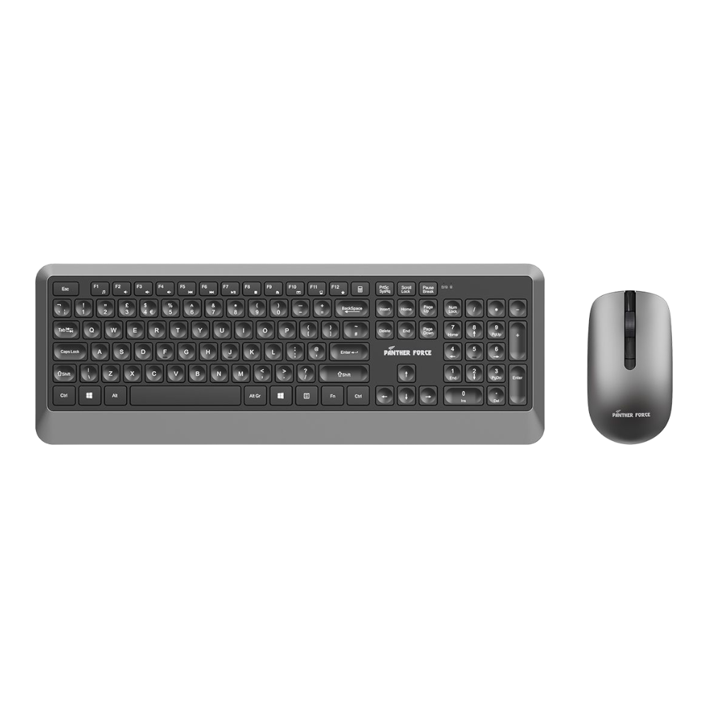 Panther Force Wireless Keyboard & Mouse Combo -PF293 | Ergonomic Design | Long Battery Life | Adjustable DPI | Universal Compatibility