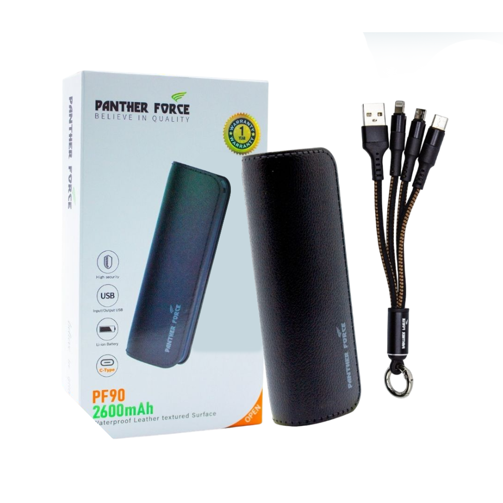 Panther Force 2600mAh Mini Power Bank - PF90 | Compact, Fast Charging, Travel-Friendly with Enhanced Safety Features